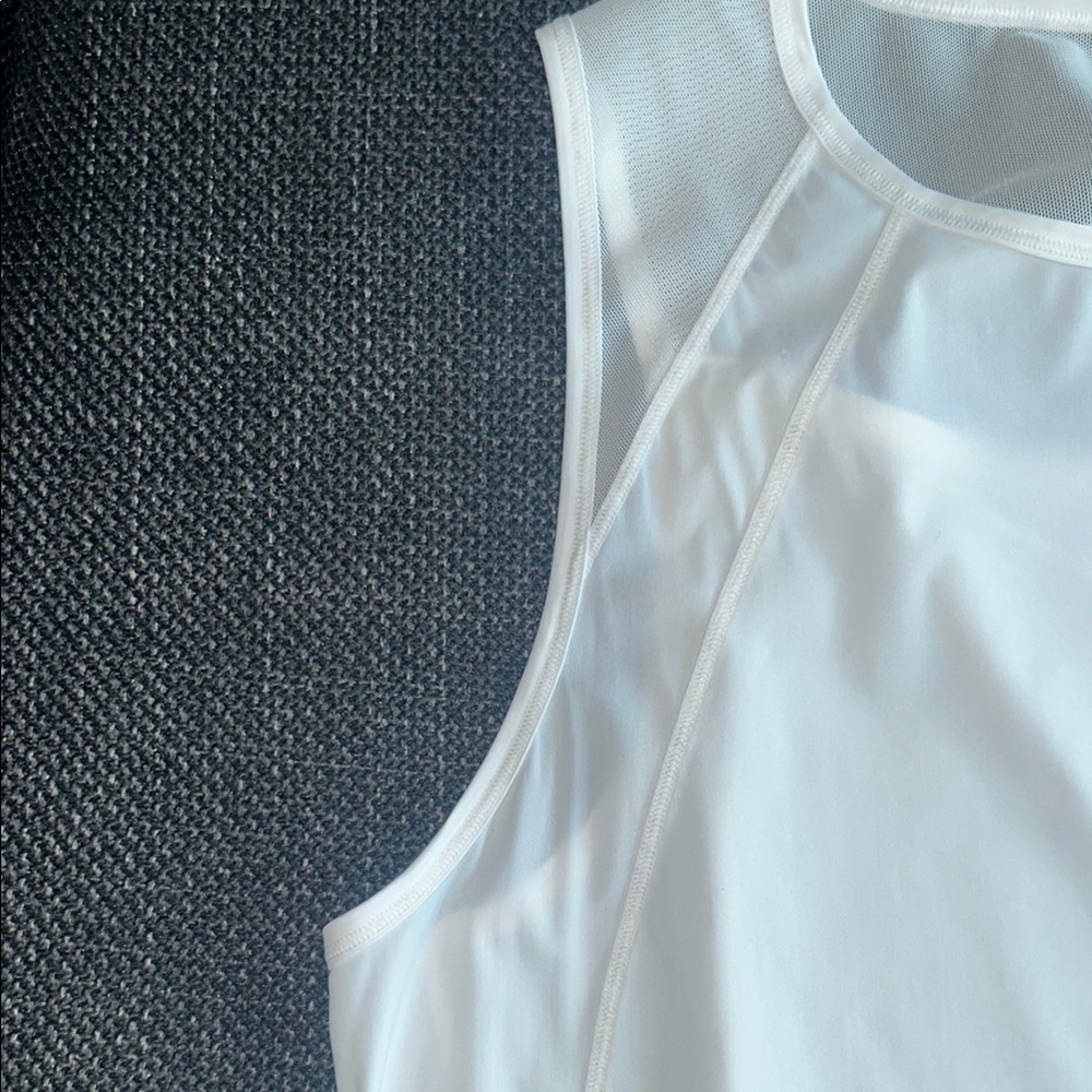 Lululemon White Mesh Back Sleeveless Tank Top - Picture 8 of 9